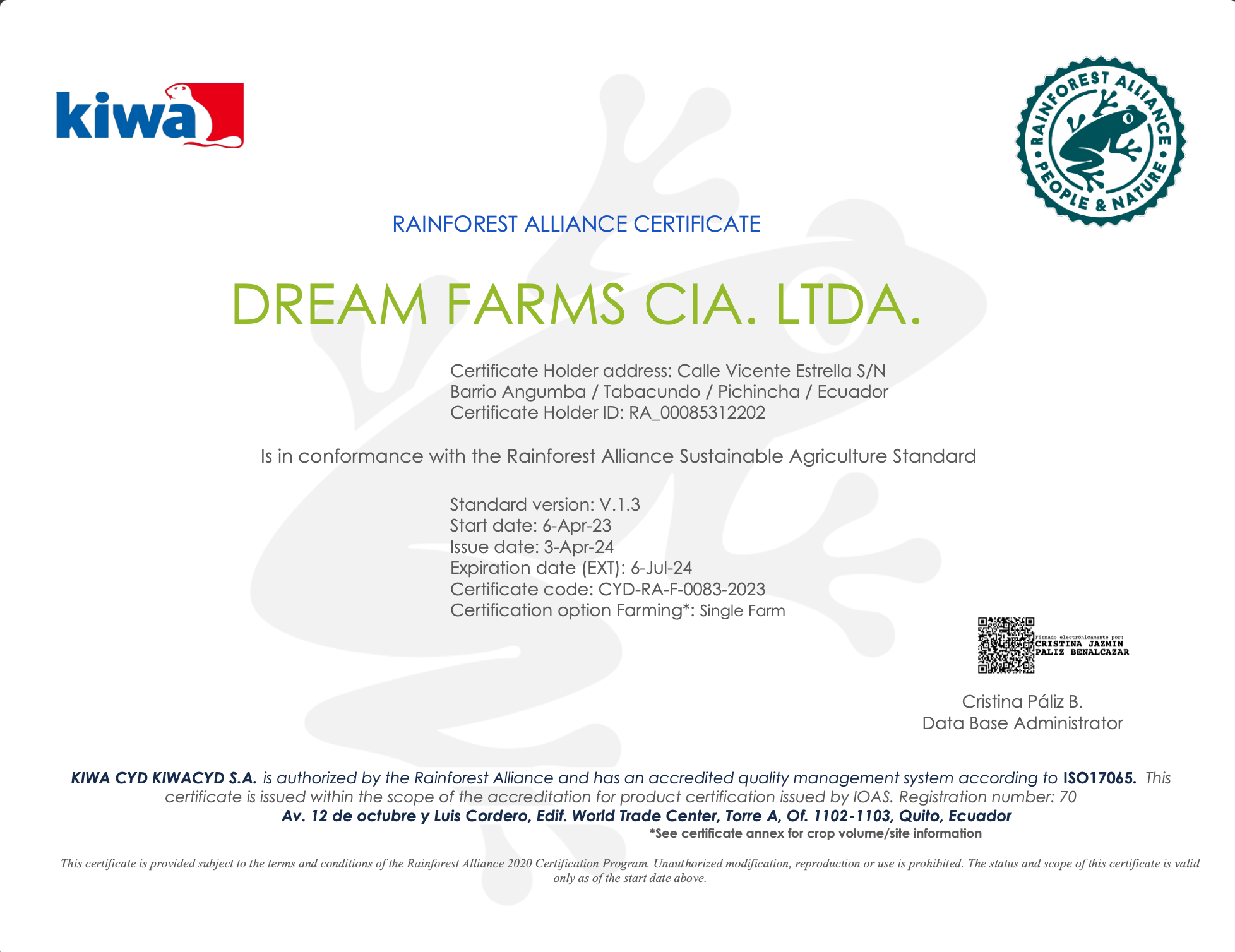 Rainforest Alliance Certified