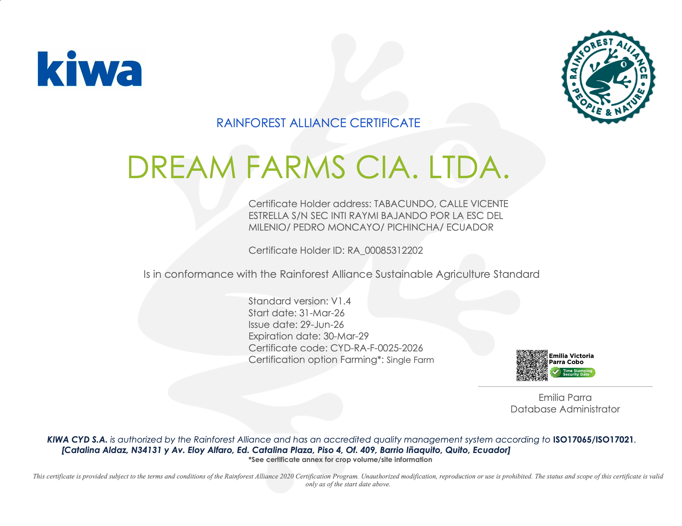 Rainforest Alliance Certified