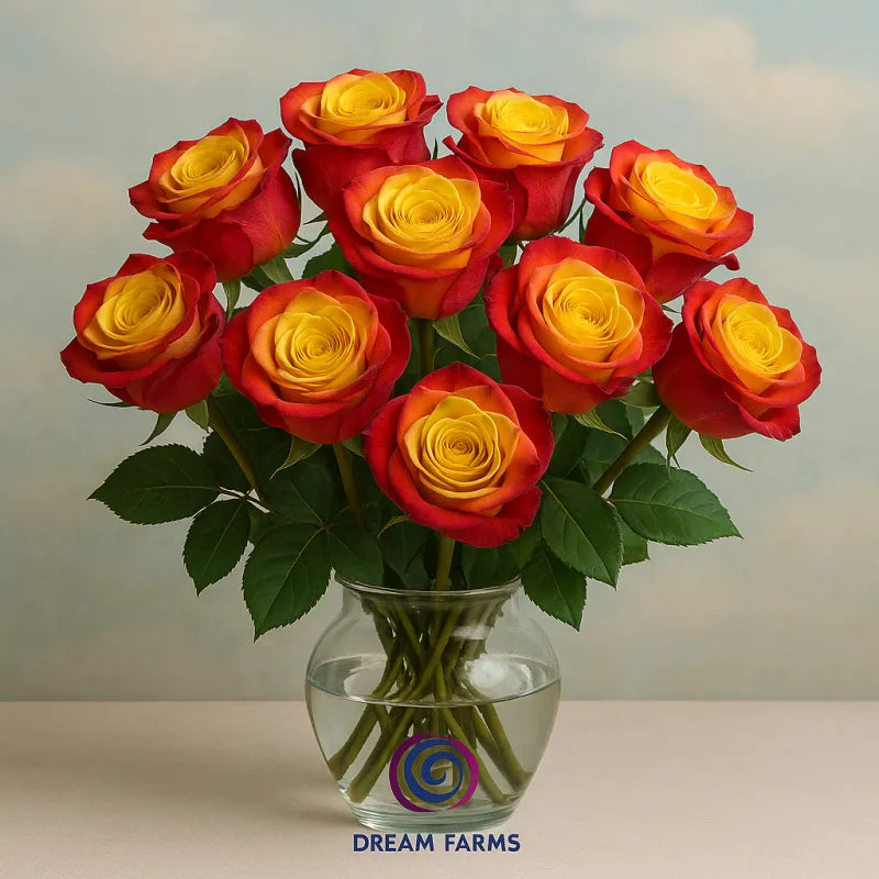 Tinted – Red & Yellow Roses